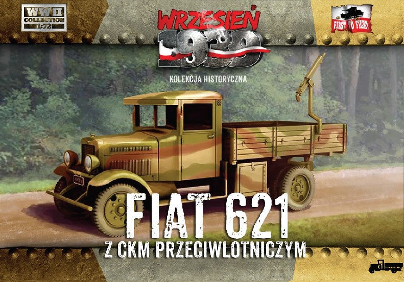 First To Fight 1/72 WWII Polish Fiat 621 Truck w/AA Machine Gun Kit