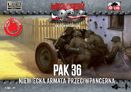 First To Fight 1/72 WWII 3,7cm Pak 36 German Anti-Tank Gun (2) w/6 Crew Kit