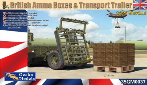 Gecko 1/35 British Ammo Boxes & Transport Trailer Kit