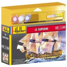 Heller Ships 1/500 Le Superbe 3-Masted Sailing Ship w/Paint & Glue Kit