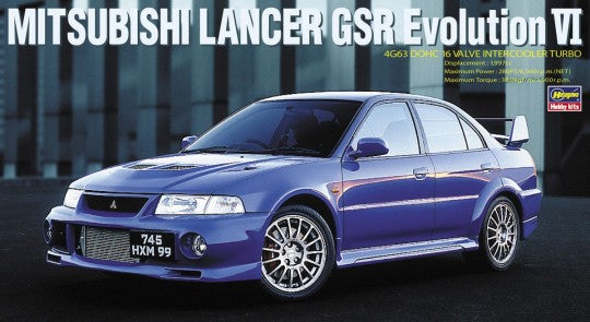 Hasegawa Model Cars 1/24 Mitsubishi Lancer GSR Evolution VI 4-Door Sports Car Kit