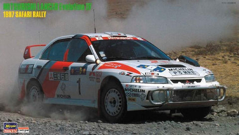 Hasegawa Model Cars 1/24 Mitsubishi Lancer Evolution IV 1997 Safari Rally Race Car Ltd Edition Kit