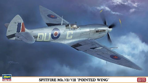 Hasegawa Aircraft 1/48 Spitfire Mk VII/VIII Pointed Wing RAF Fighter Ltd. Edition Kit