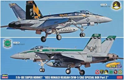 Hasegawa Aircraft 1/72 F/A-18E Super Hornet USS Reagan CAG Limited Edition (2 Kits)
