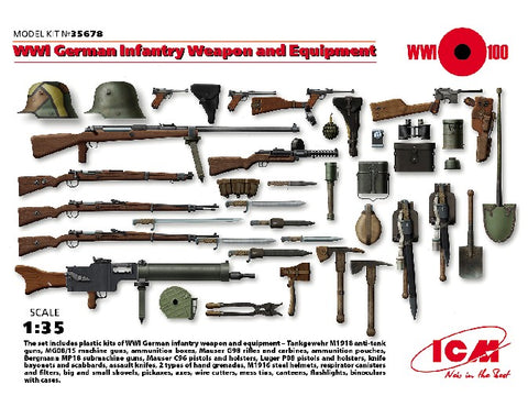 ICM Military 1/35 WWI German Infantry Weapon & Equipment Kit