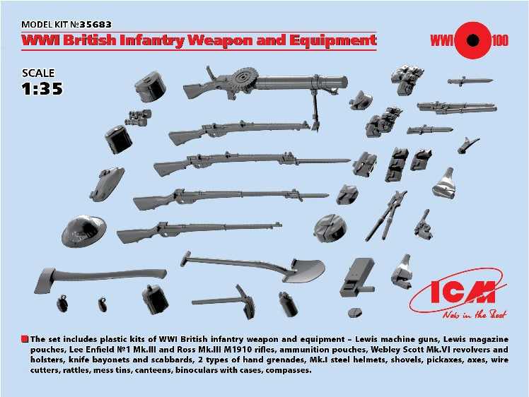 ICM Military 1/35 WWI British Infantry Weapons & Equipment Kit