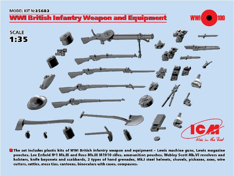 ICM Military 1/35 WWI British Infantry Weapons & Equipment Kit