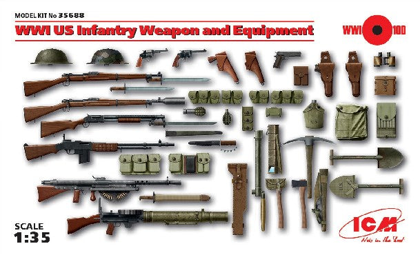 ICM Military 1/35 WWI US Infantry Weapon & Equipment Kit