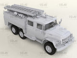ICM Military 1/35 Chernobyl #2: Fire Fighter Diorama Set (AC40-137A Fire Truck, 4 Figures, Base)
