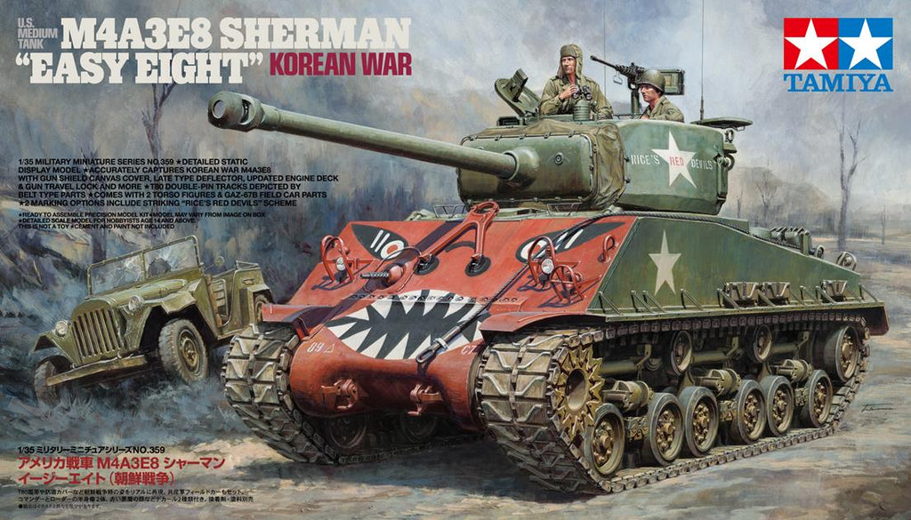 Tamiya Military 1/35 U.S. Medium Tank M4A3E8 Sherman “Easy Eight” Korean War Kit