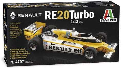 Italeri Model Cars 1/12 Renault RE20 Turbo Formula 1 Race Car Kit