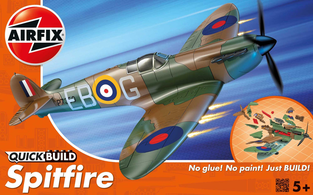 Airfix Aircraft 1/72 Quick Build Spitfire Fighter (Snap Kit)