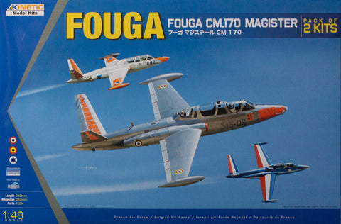 Kinetic Aircraft 1/48 Fouga Magister Kit CM. 170 (Parts For Two Kits Included)