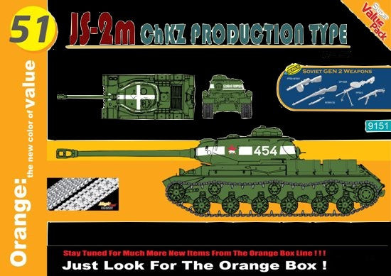 Cyber-Hobby Military 1/35 JS2m ChKZ Production Type Tank w/Soviet GEN 2 Weapons Orange Box Kit