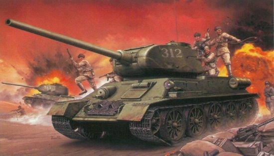 Cyber-Hobby Military 1/35 Chinese Volunteer T-34/85 + Chinese Volunteers Kit