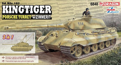 Dragon Military 1/35 SdKfz 182 King Tiger Porsche Turret Tank w/Zimmerit Kit