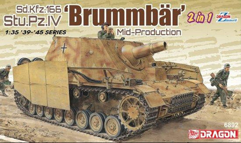 Dragon Military Models 1/35 Sd.Kfz.166 Stu.Pz.IV 'Brummbar' Mid-Production (2 In 1) Kit