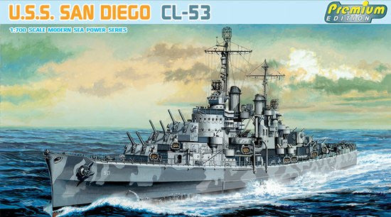 Dragon Model Ships 1/700 USS San Diego CL53 Atlanta Class Cruiser Premium Edition Kit