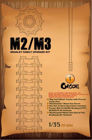 Orochi Military Models1/35 M2/M3 Bradley Family Update Set: Big Foot Metal Track & Bushmaster Metal Gun Barrel Kit