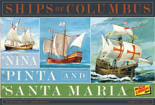 Lindberg Model Ships 1/144 Ships of Columbus: Nina, Pinta & Santa Maria Sailing Ships (3 Kits)