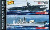 Lindberg Model Ships 1/1200 Tabletop Navy: IJN Yamato Battleship & Zuikaku Aircraft Carrier (2 Kits)