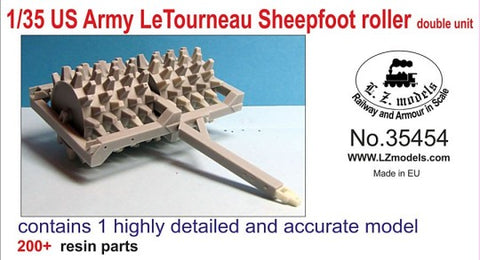 LZ Models 1/35 US Army Letourneau Sheepfoot Roller Double Unit for MNA & LZM (Resin) Kit 