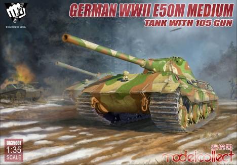 ModelCollect Military 1/35 WWII German E50M Medium Tank w/105mm Gun Kit