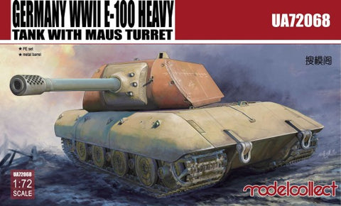 ModelCollect Military 1/72 WWII German E100 Heavy Tank w/Maus Turret Kit