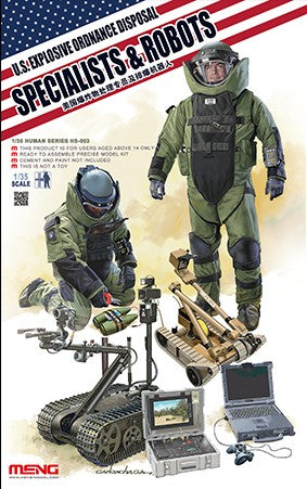 Meng Military Models 1/35 US Explosive Ordnance Disposal Specialists & Robots Kit