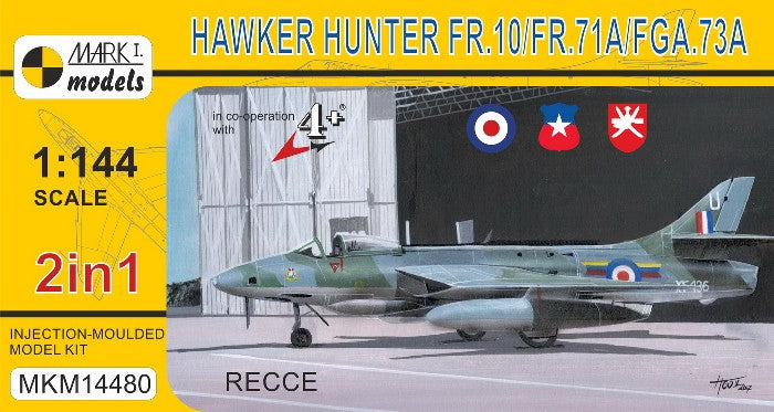 Mark I 1/144 Hawker Hunter FR10/FR71A/FGA73A Recce Fighter (2 in 1) Kit