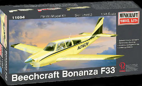 Minicraft Model Aircraft 1/48 Beechcraft Bonanza F33 Aircraft Kit