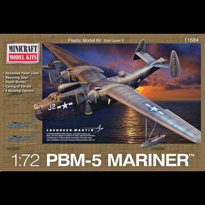 Minicraft Model Aircraft 1/72 PBM5 Mariner USN Aircraft Post War (New Tool) Kit