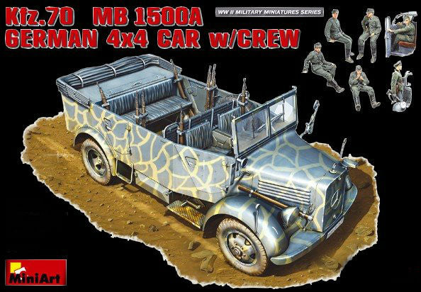 MiniArt Military Models 1/35 Kfz70 MB1500 German 4x4 Car w/Crew Kit