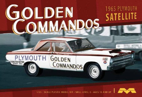 Moebius Model Cars 1/25 Cars Golden Commandos 1965 Plymouth Satellite Drag Car Ltd. Run Kit