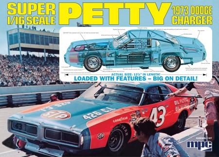 MPC Model Cars 1/16 1973 Dodge Charger Richard Petty Race Car Kit