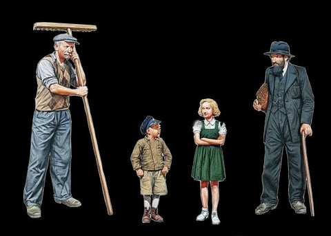 Master Box Ltd 1/35 WWII Civilians Western Region (4) Kit