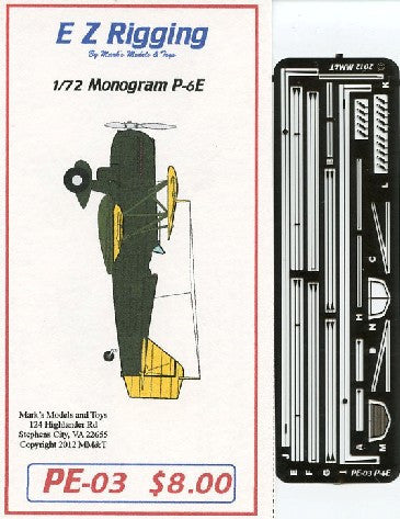 Starfighter Decals 1/72 E-Z Rigging: P6E BiPlane for RMX/OLI (Stainless Steel Photo-Etch)