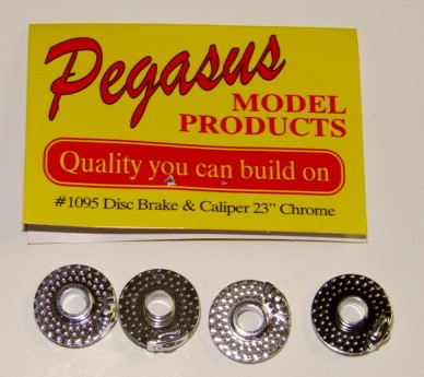 Pegasus Hobbies Cars 1/24-1/25 Chrome 23" Disc Brakes w/Molded Caliper (4)