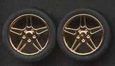 Pegasus Hobbies Cars 1/24-1/25 Elite Gold Rims w/Tires (4)