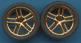 Pegasus Hobbies Cars 1/24-1/25 Allantes Gold Rims w/Low Profile Tires (4)