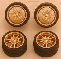 Pegasus Hobbies Cars 1/24-1/25 Bronze M5's Rims w/Tires for Import Cars (4)