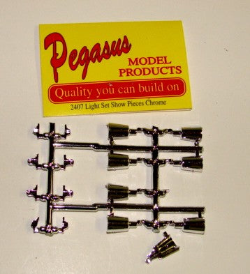 Pegasus Hobbies Cars 1/24-1/25 Show Pieces Chrome Light Set (4)