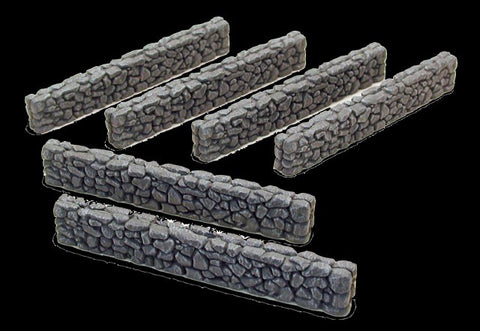Pegasus Military Multi-Scale for 1/72-1/32 Round Type Stone Wall (6) (Painted)