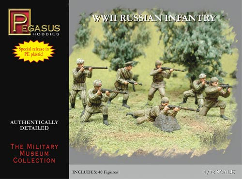 Pegasus Military 1/72 Russian Infantry Summer/Winter Dress WWII (40) (Polyethylene Molded)