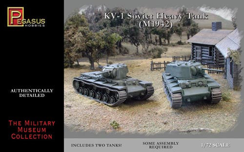 Pegasus Military 1/72 Soviet KV1 Mod 1942 Heavy Tank (2) Snap Kit