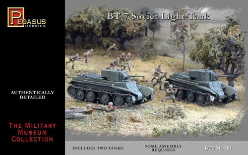 Pegasus Military 1/72 Soviet BT7 Light Tank (2) (Snap Kit)