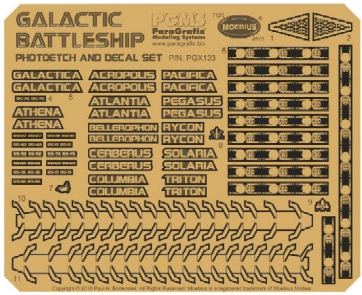 Paragraphix Details 1/4105 Battlestar Galactica: BS75 Spaceship Super Photo-Etch & Decal Set for MOE