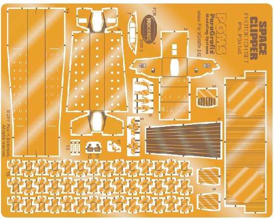 Paragraphix Details 1/190 Space Odyssey: Space Clipper Orion Interior & Exterior Photo-Etch Set for MOE