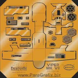 Paragraphix Details 1/32 Battlestar Galactica: Colonial Viper Mk VII Cockpit Photo-Etch & Decal Set for MOE