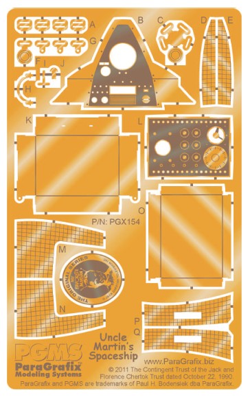 Paragraphix Details 1/18 My Favorite Martian Spaceship Photo-Etch Set for PGH